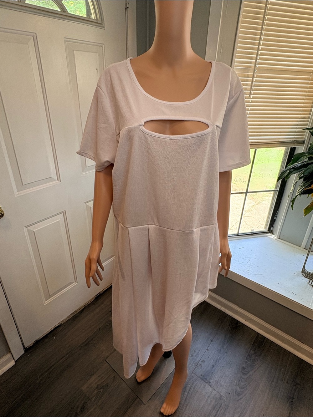 Ashley Stewart White Cutout Front Tee Dress